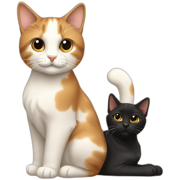 1-cream-calico-cat-and-1-black-calico-female-cat emoji