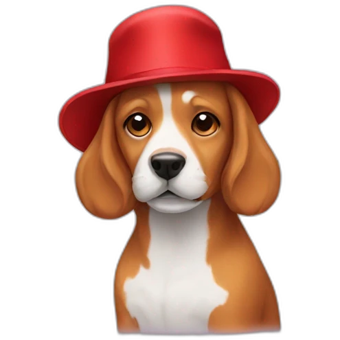 red hat-dog emoji