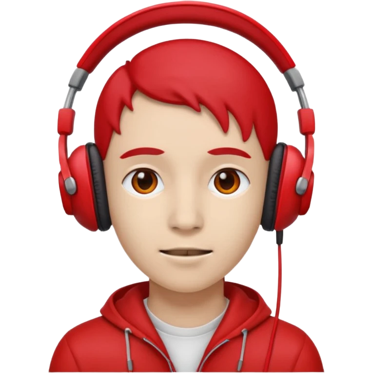 w,red headphone emoji