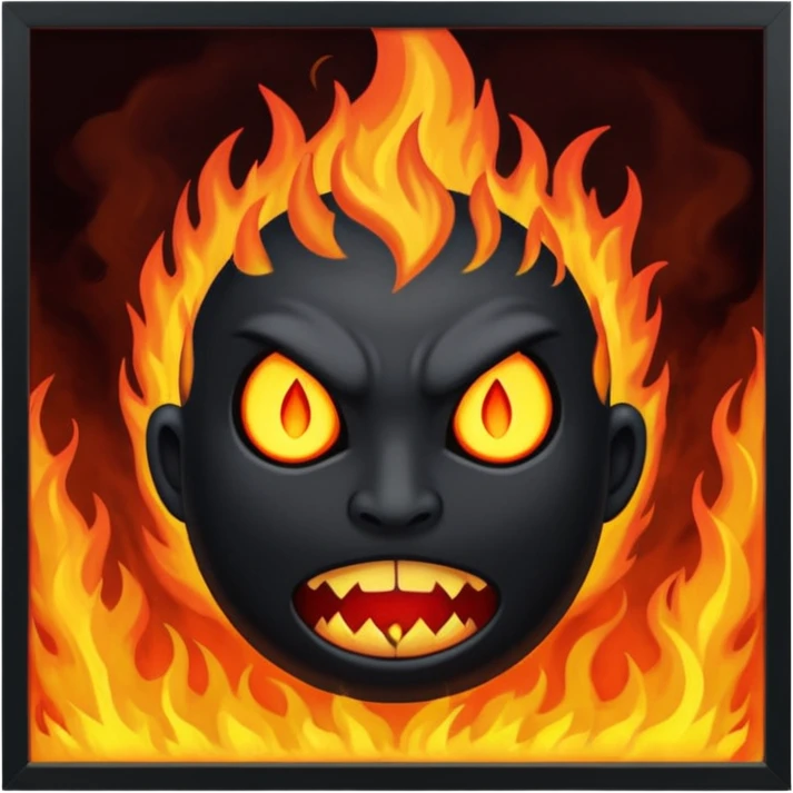 The world being overcome by evil spirits and fire emoji