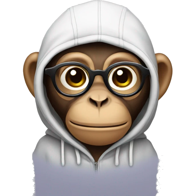 Monkey with hoodie and glasses emoji