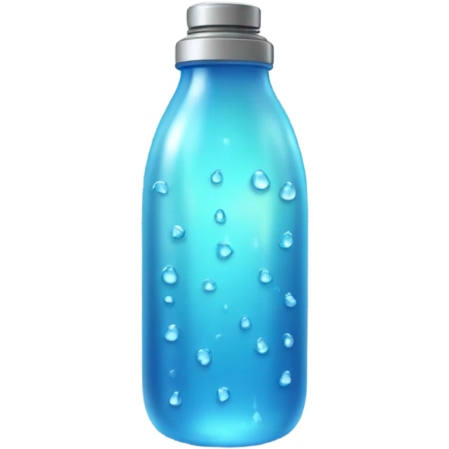 A glowing water bottle with droplets. emoji