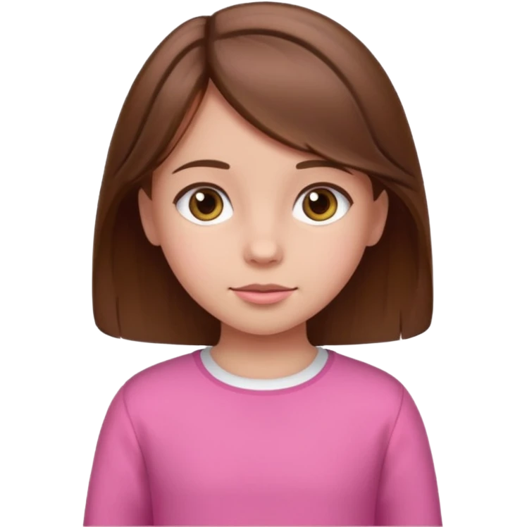 little girl, brown hair, pink clothes emoji