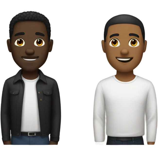 White man and black man emoji