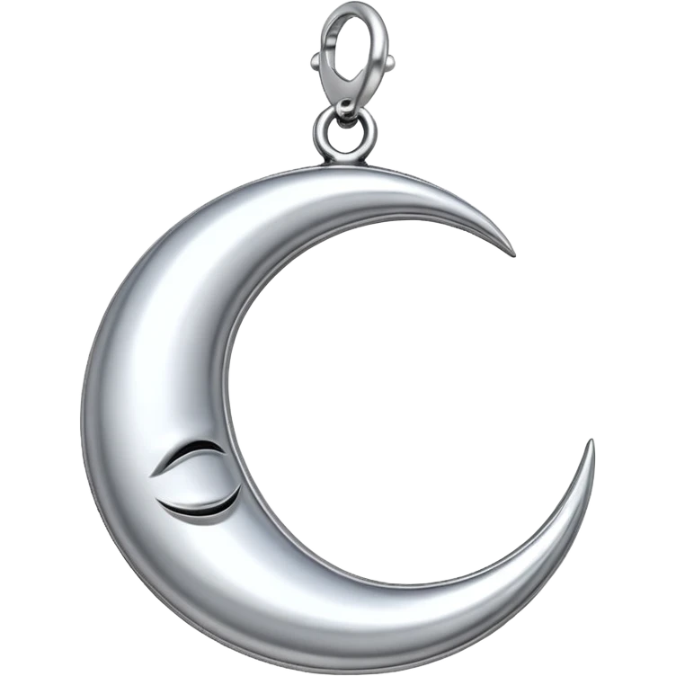 Moon charm – silver crescent moon
 emoji
