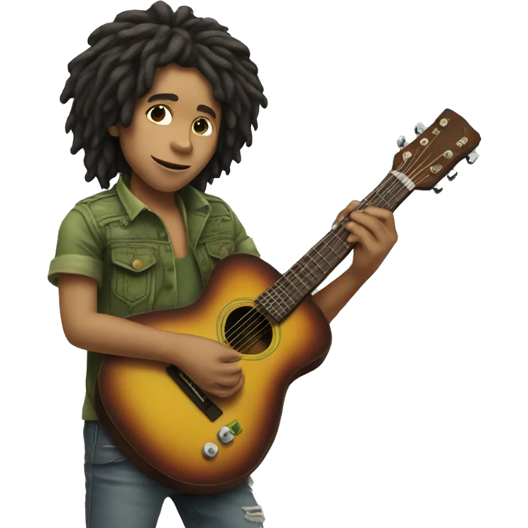 body Bob marley kid with guitar emoji