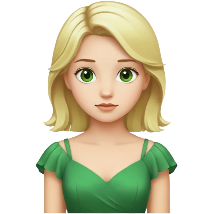 Girl wearing green blonde emoji