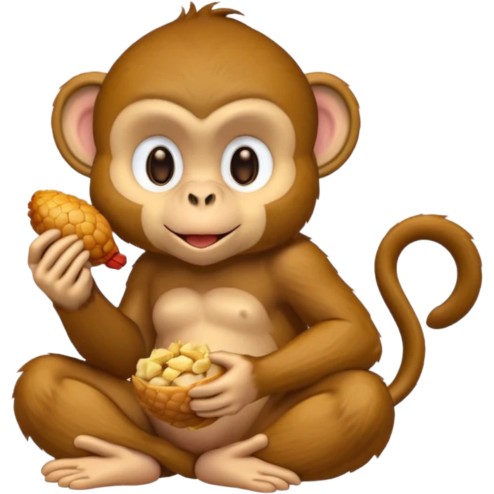 Monkey eating chicken emoji