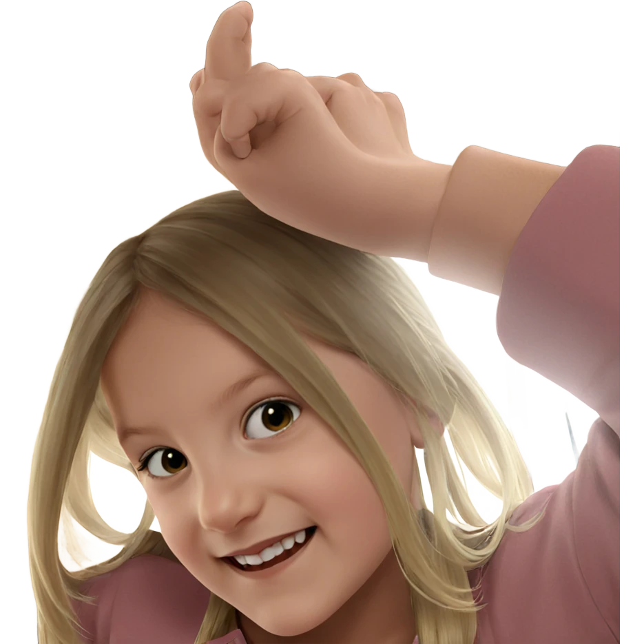 smiling blonde girl portrait emoji