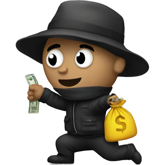 Robber holding bag of money emoji