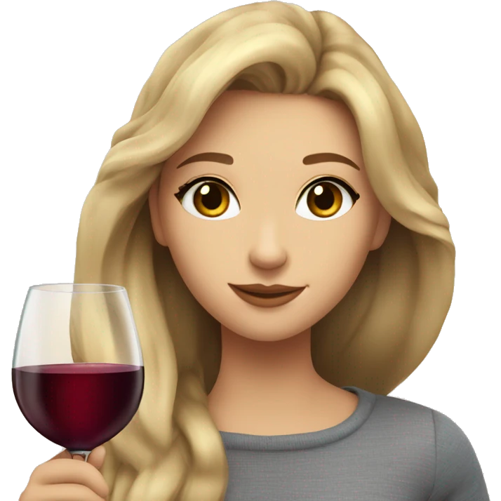 A blonde beautiful girl and a light brown hair super cute beautiful girl drink wine together emoji