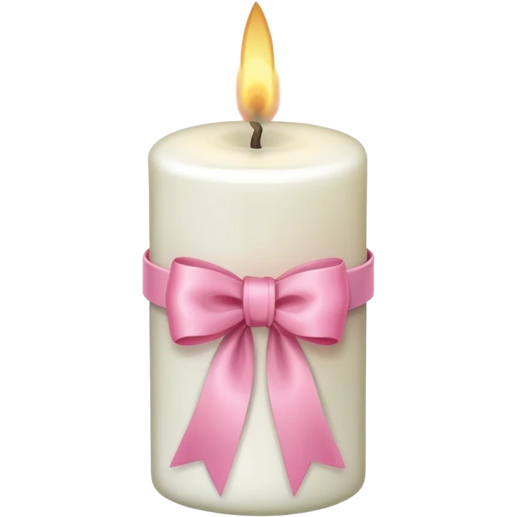 Candle with pink ribbon emoji