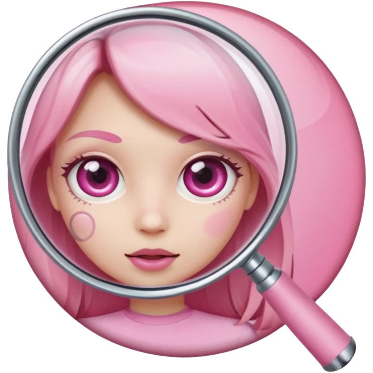 mix light pink dark pink and white girly internet with a magnifying glass emoji
