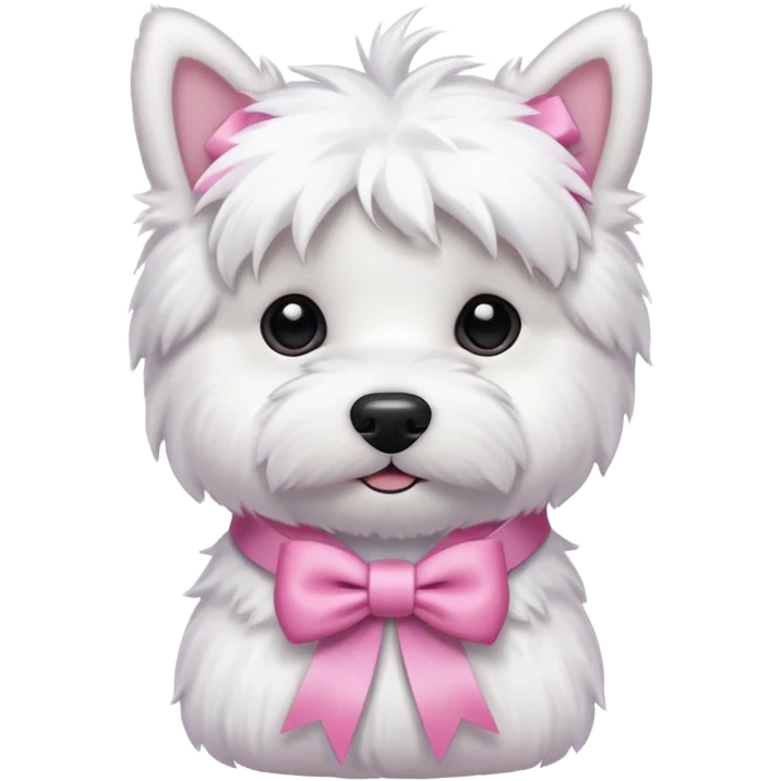 Westie wearing pink ribbon emoji