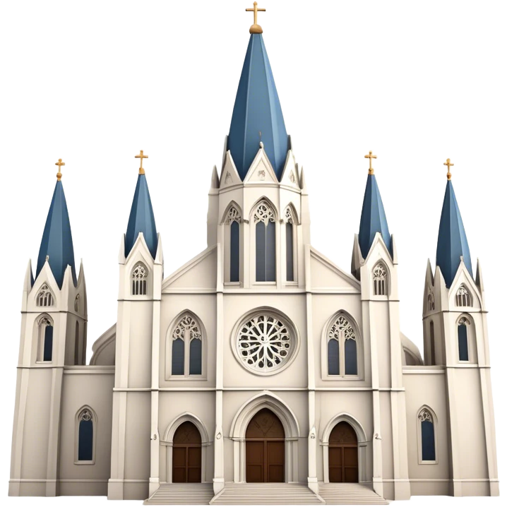 Cinematic Realistic St. Mary's Basilica Landmark Emoji, showcasing the iconic gothic church rendered with lifelike textures and soft, reverent lighting. emoji
