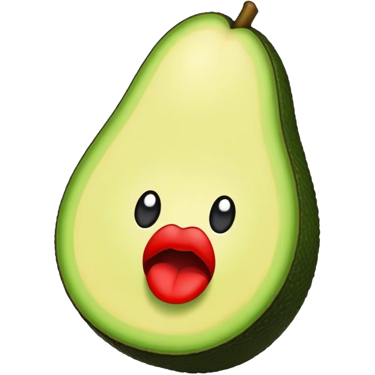 Aguacate con labios grandes emoji