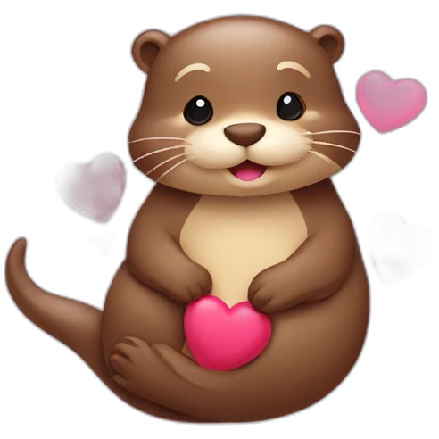 otter-in-love-with-hearts-around emoji