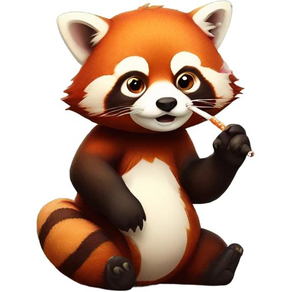 Red panda smoking emoji