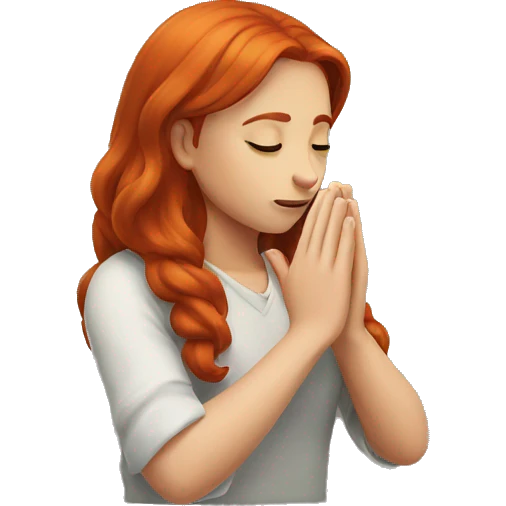 Redhair girl praying emoji