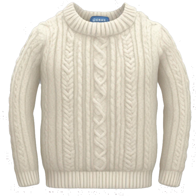 White cable knit sweater emoji