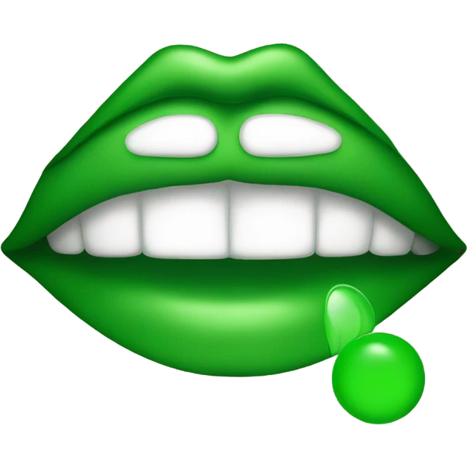 Green kissy face  emoji