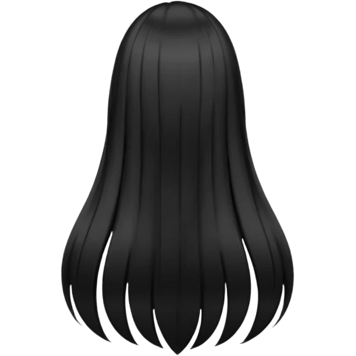 back view of long black hair emoji
