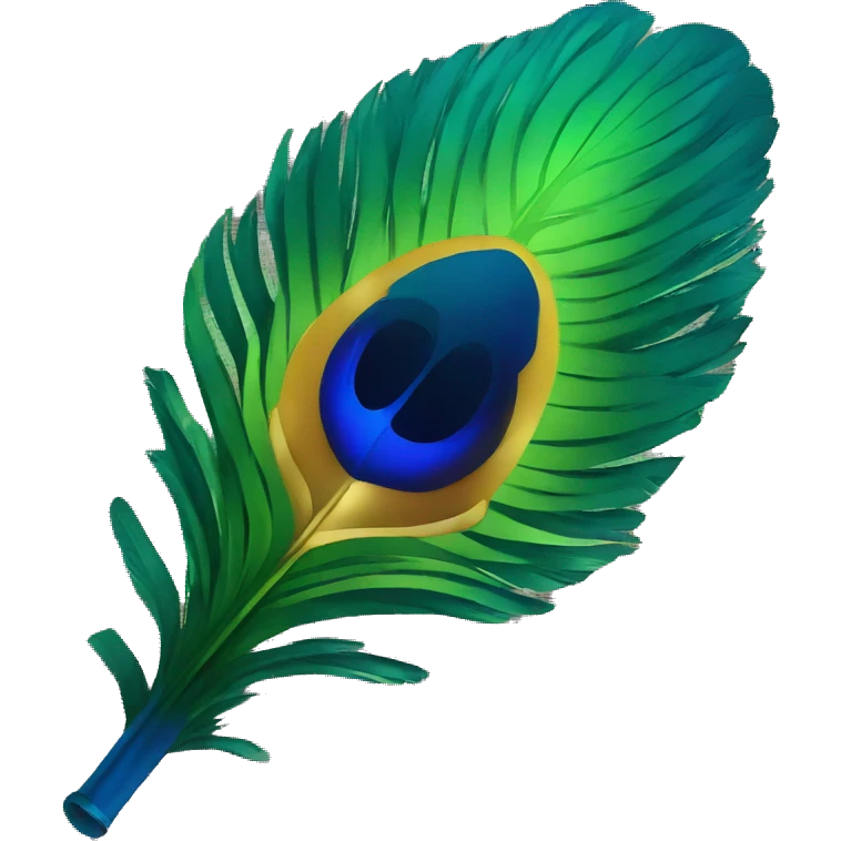 Peacock feather attached to flute emoji