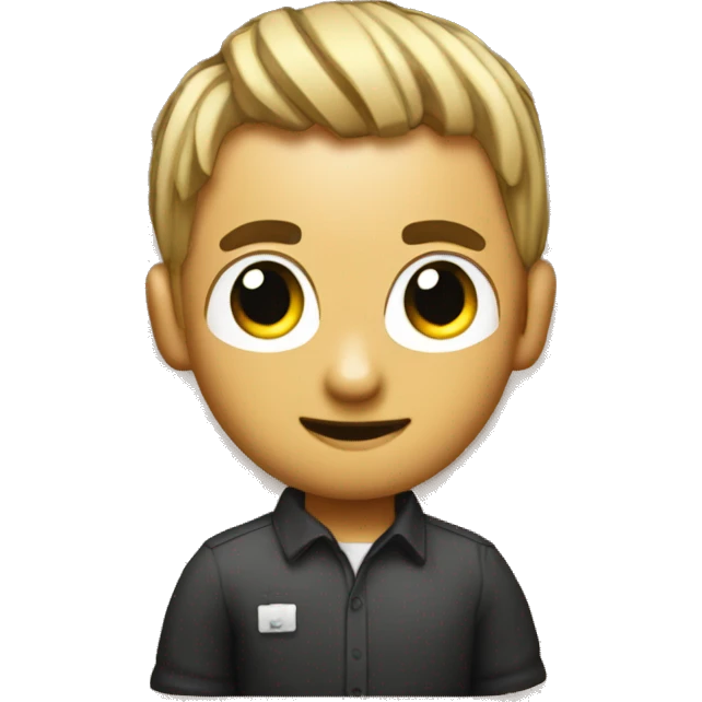 developer with pony tail and shirt that says "TYPO3" emoji