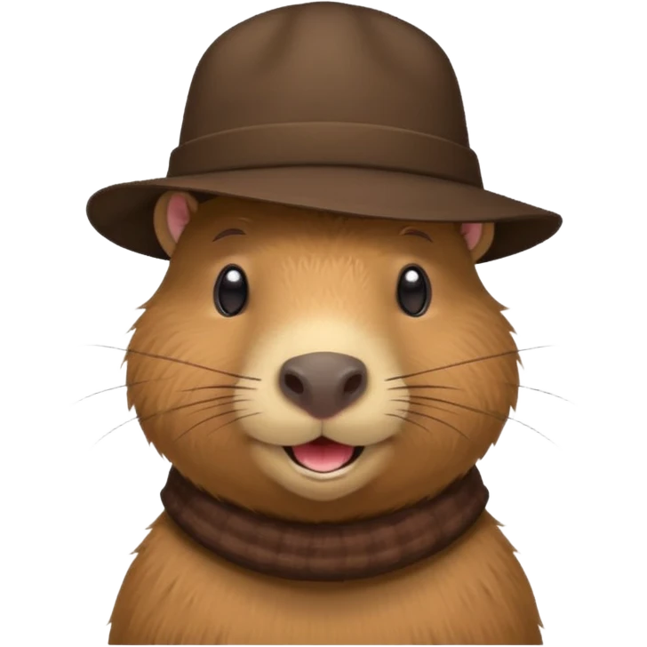 Make me a capybara in a hat like number 3 emoji