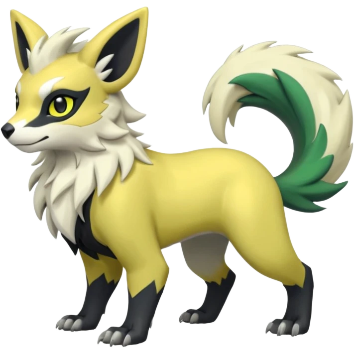 Shiny Golden Yellow Green Black Grey White Linoone-Absol-Trico-Hybrid (Full body) emoji