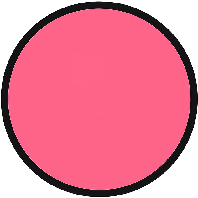 pink circle icon, minimal design, no text emoji