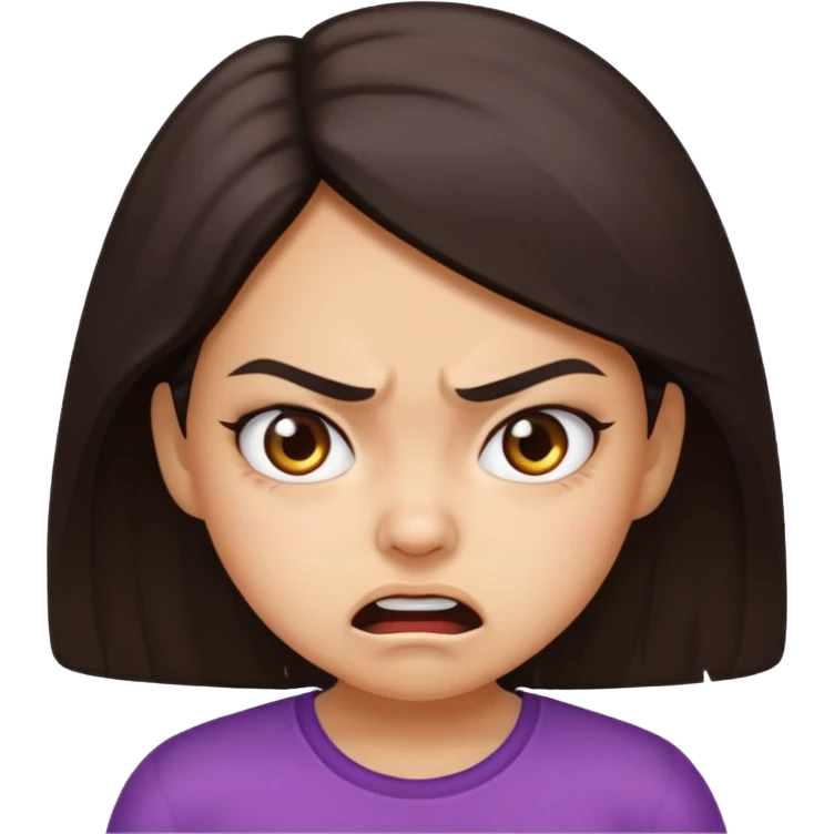 Una chica molesta con características latinas pero que sea vea tierna emoji