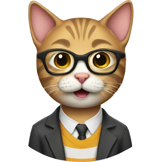cat nerd emoji
