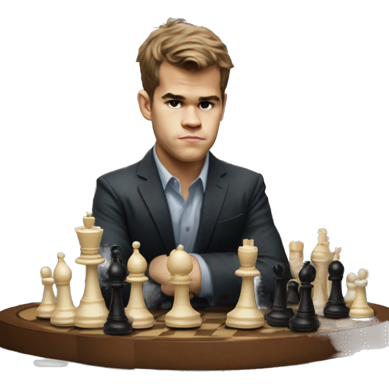 magnus carlsen in front of a chess board emoji