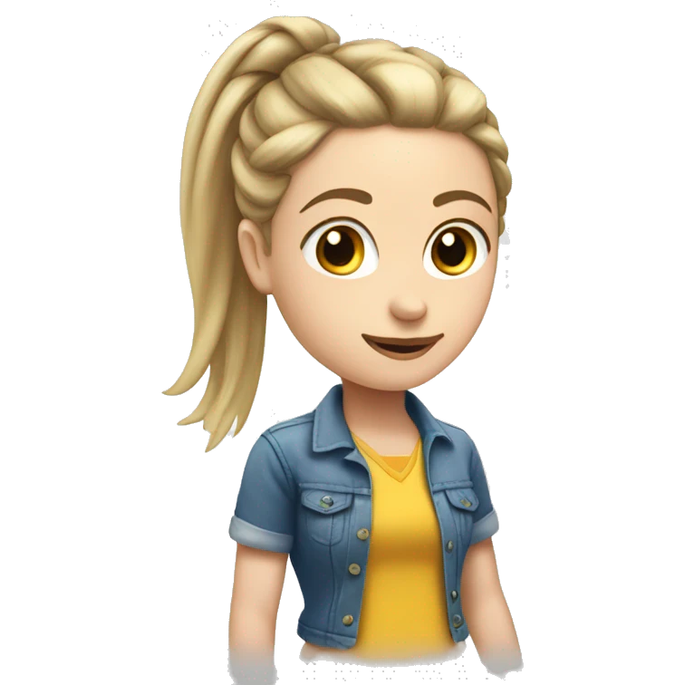 A white girl with pony tail  emoji