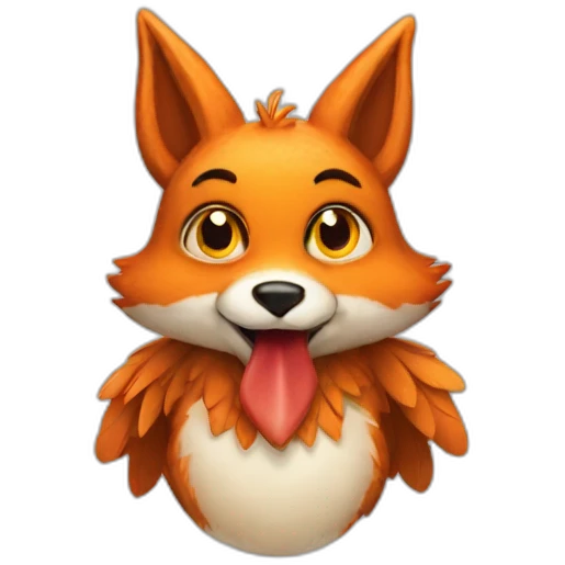 Fox dressed as a chicken emoji