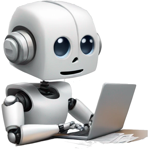 Cute FinTech Robot Calculating Bills in Mind emoji