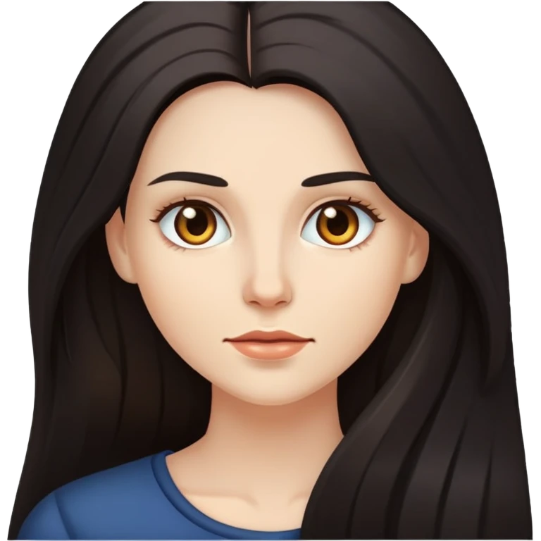 white woman with long dark hair  emoji