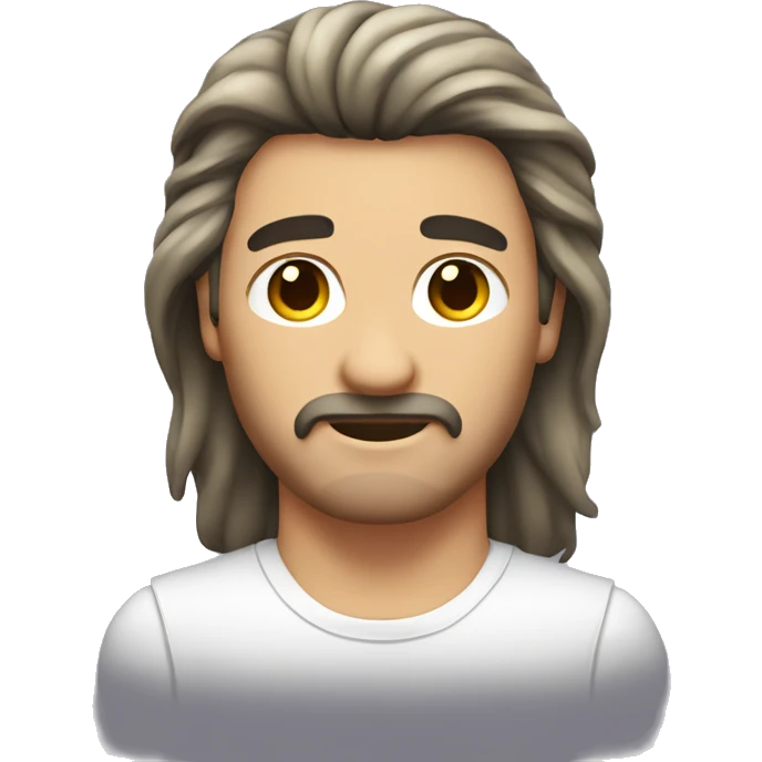 Hombre con cabello blanco y mullet emoji