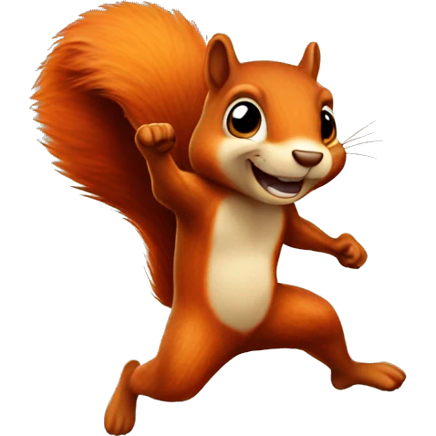 jumping orange burnt squirrel emoji