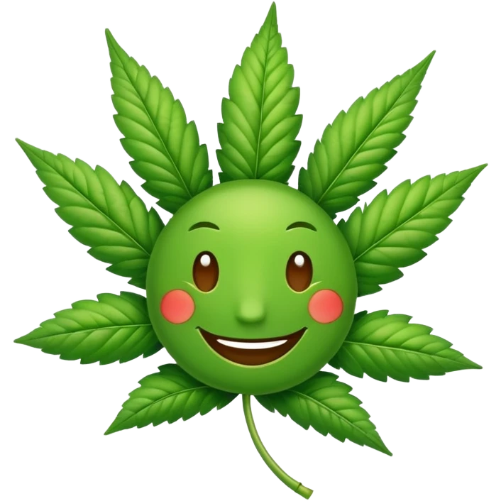 funny marijuana leaf style face emoji