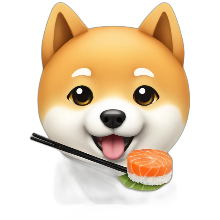 Shiba Inu eating sushi  emoji