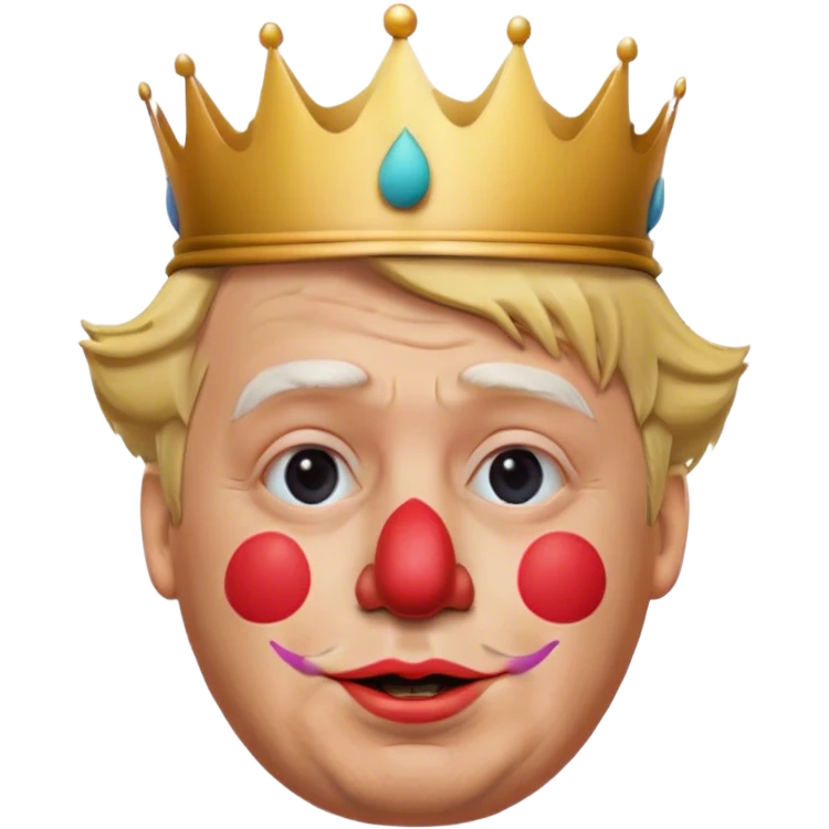 highly detailed, photorealistic face of Donald Trump with a clown nose with a tiny crown no neck or body, face slightly turned to the right. Skin texture, lighting, and facial details should be ultra-realistic, resembling a professional 3D render must look exactly like him. Transparent background.

 emoji