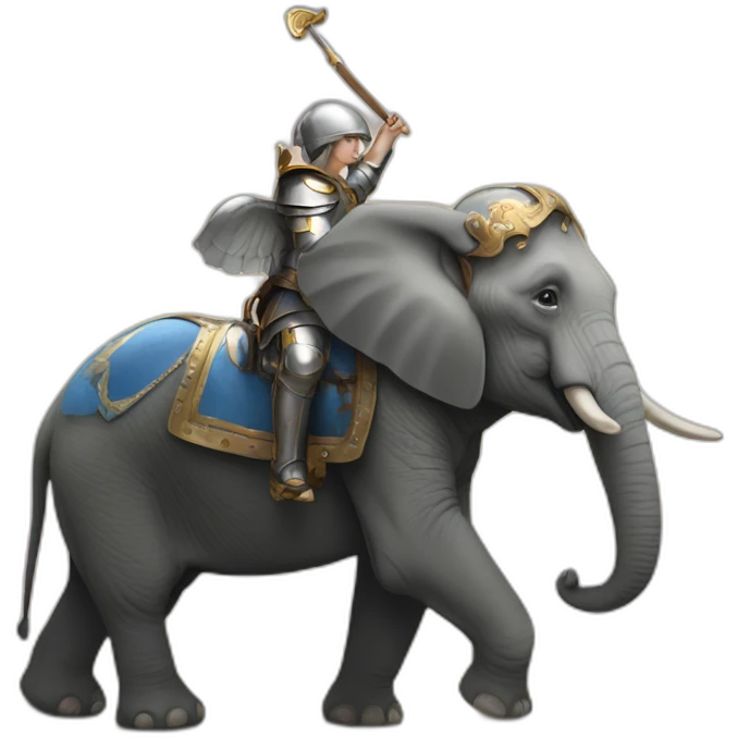 Elephant chevauchant Jeanne d’arc emoji