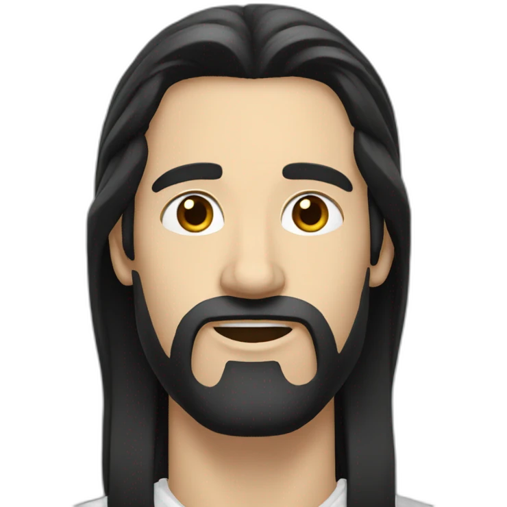 White man with long black hair emoji