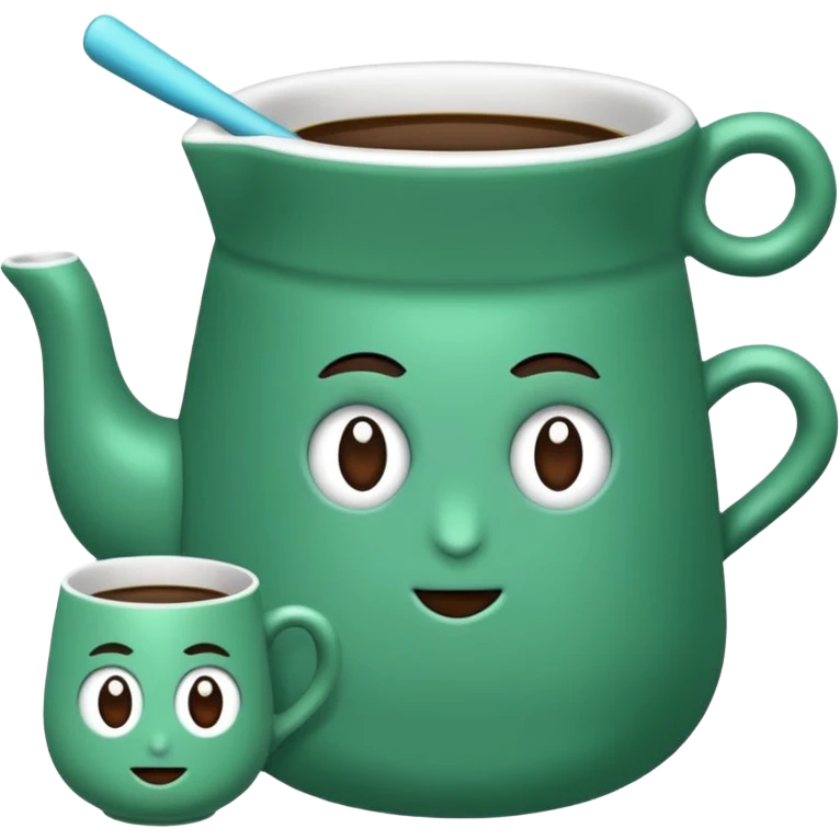 mavi yeşil ve turkuaz renk karışımlı bir kupa emoji