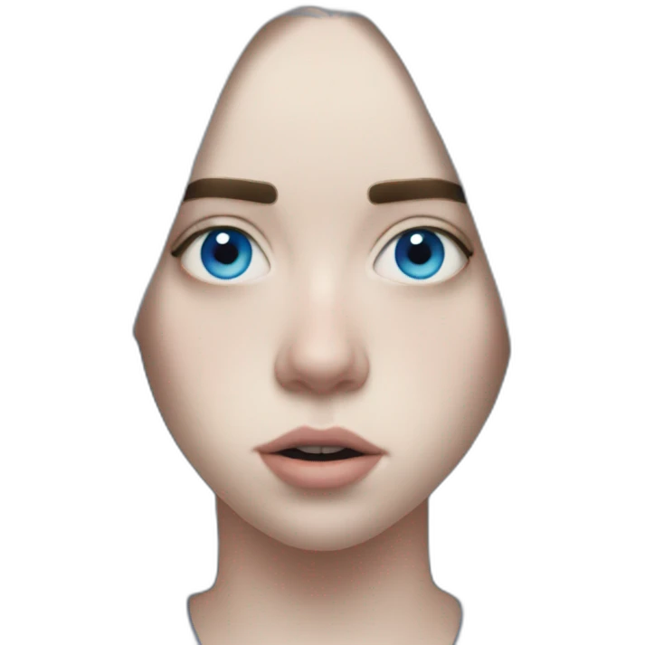 Billie eilish chanteuse cheveux bleus yeux bleus emoji