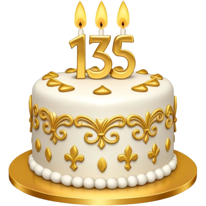 An elegant birthday cake for a 35th birthday emoji