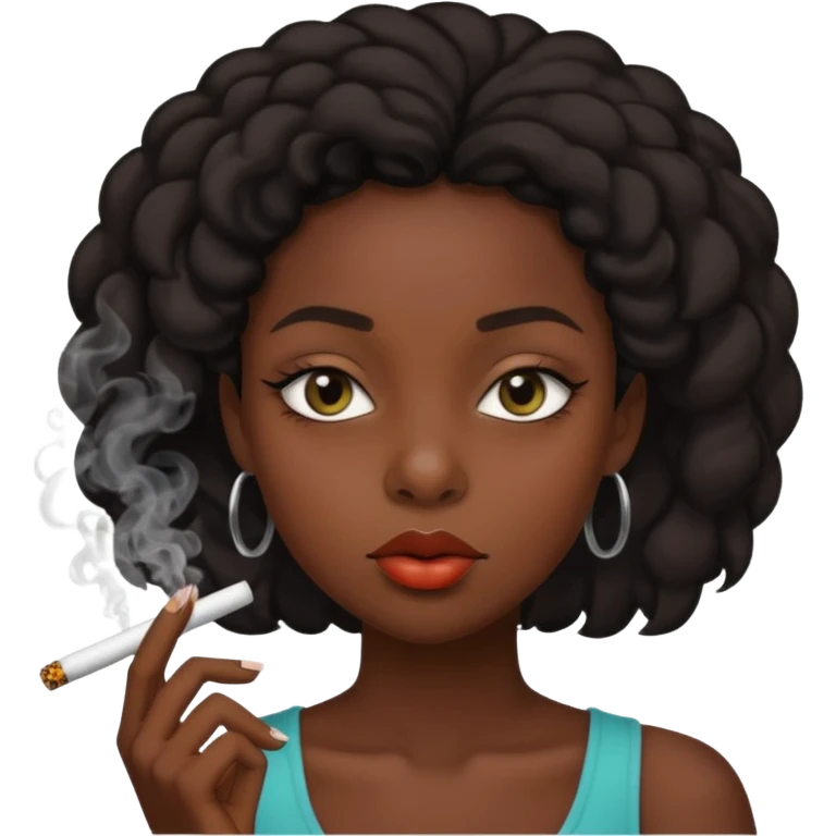 Black girl smoking  emoji
