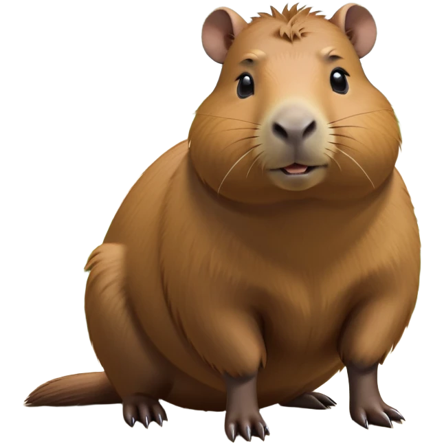 cinematic-capybara-realistic-full-body-on-all-fours-emoji,-plump-and-relaxed-body-soaking-in-the-warm-sun,-short-brown-fur-slightly-ruffled,-head-tilted-dramatically,-calm-expressive-eyes-exuding-serene-wisdom,-simplified-yet-realistic head tilted confidently staring at the camera in a comical way emoji